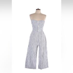 Striped Strapless Jumpsuit